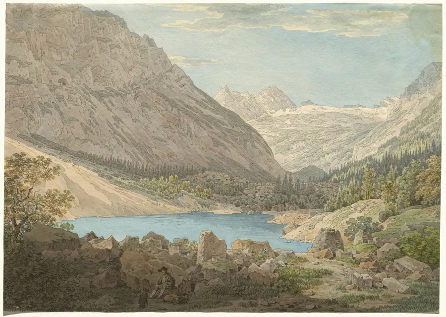 "The Blue Pool" in the Rein Valley near Garmisch by Max Joseph Wagenbauer