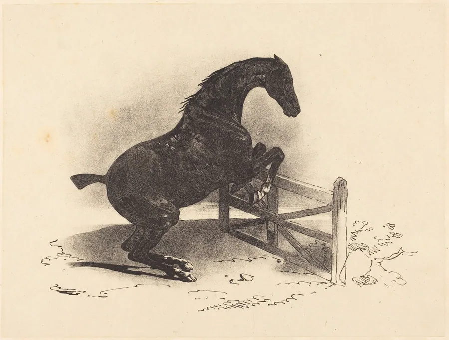 Horse Jumping a Barrier by Louis-Pierre-Marie Courtin