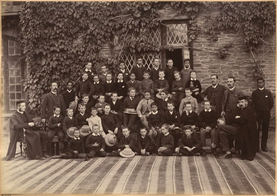 Primary Class, Bishop Cotton School, Shimla (recto) by Raja Deen Dayal