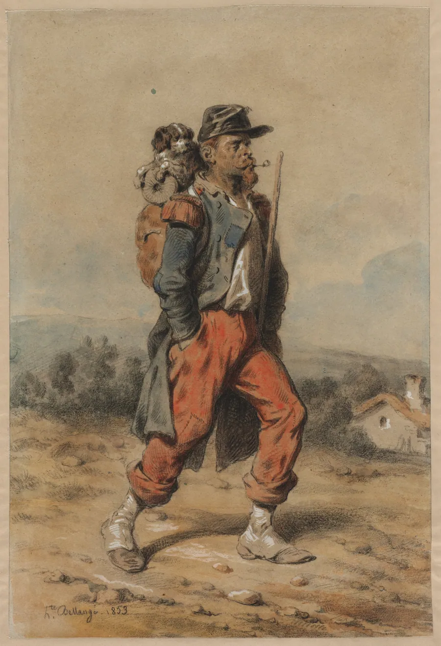 Soldier with Dog by Joseph-Louis-Hippolyte Bellangé