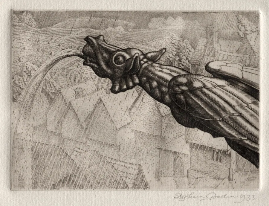 Illustration for "Peronnik the Fool":  A Gargoyle by Stephen Gooden