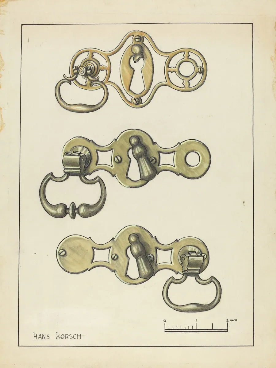 Three Door Handles by Hans Korsch