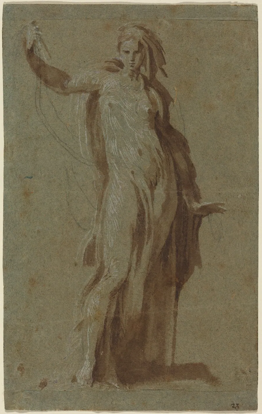 Standing Woman Holding a Scroll by Italian