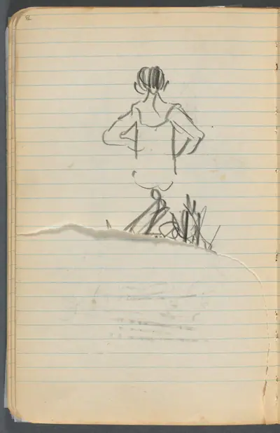 Sketchbook, page 073: Male Figure seen from the back