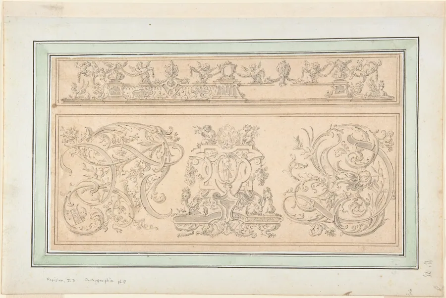 Design for "Orthographia" pl.8 by Johann Daniel Preissler