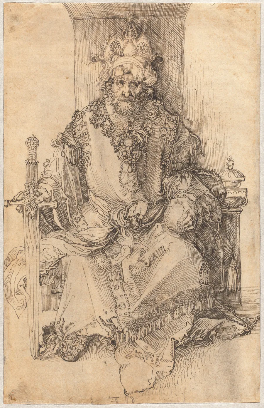 An Eastern Ruler Seated on His Throne by Albrecht Dürer