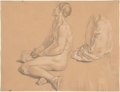 A Seated Man Nude and then Clothed