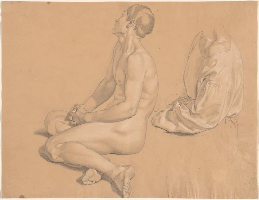 A Seated Man Nude and then Clothed by Gustav Heinrich Naeke