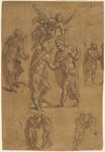 Two Soldiers Crowned by Victory
