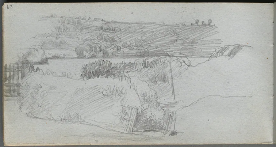 Sketchbook, page 29: Landscape Study by Ernest Meissonier