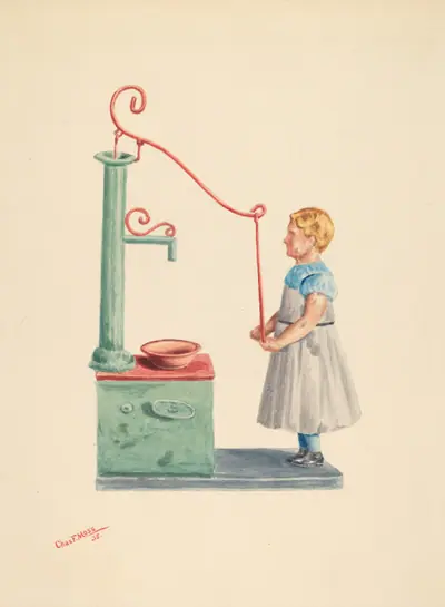 Toy Bank: Dutch Girl at Well