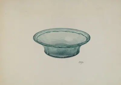 Ribbed Glass Bowl