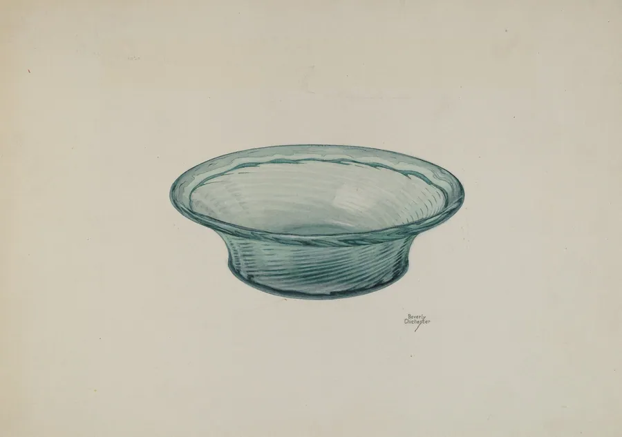 Ribbed Glass Bowl by Beverly Chichester