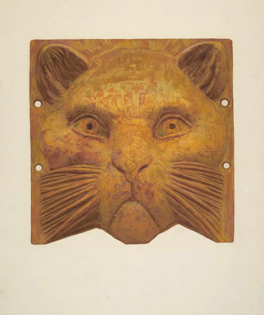 Cast Iron Cat's Head by Jane Iverson