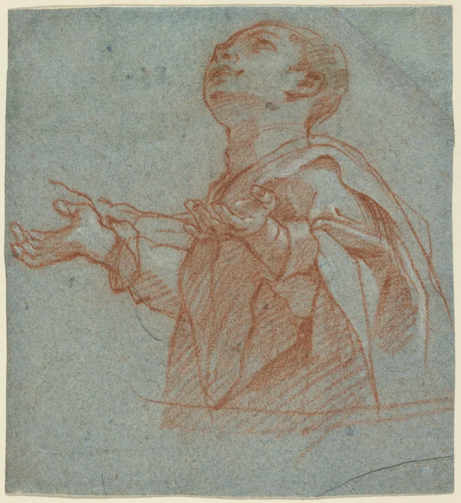 A Boy Gazing Upward in Adoration by Bartolomeo Cesi
