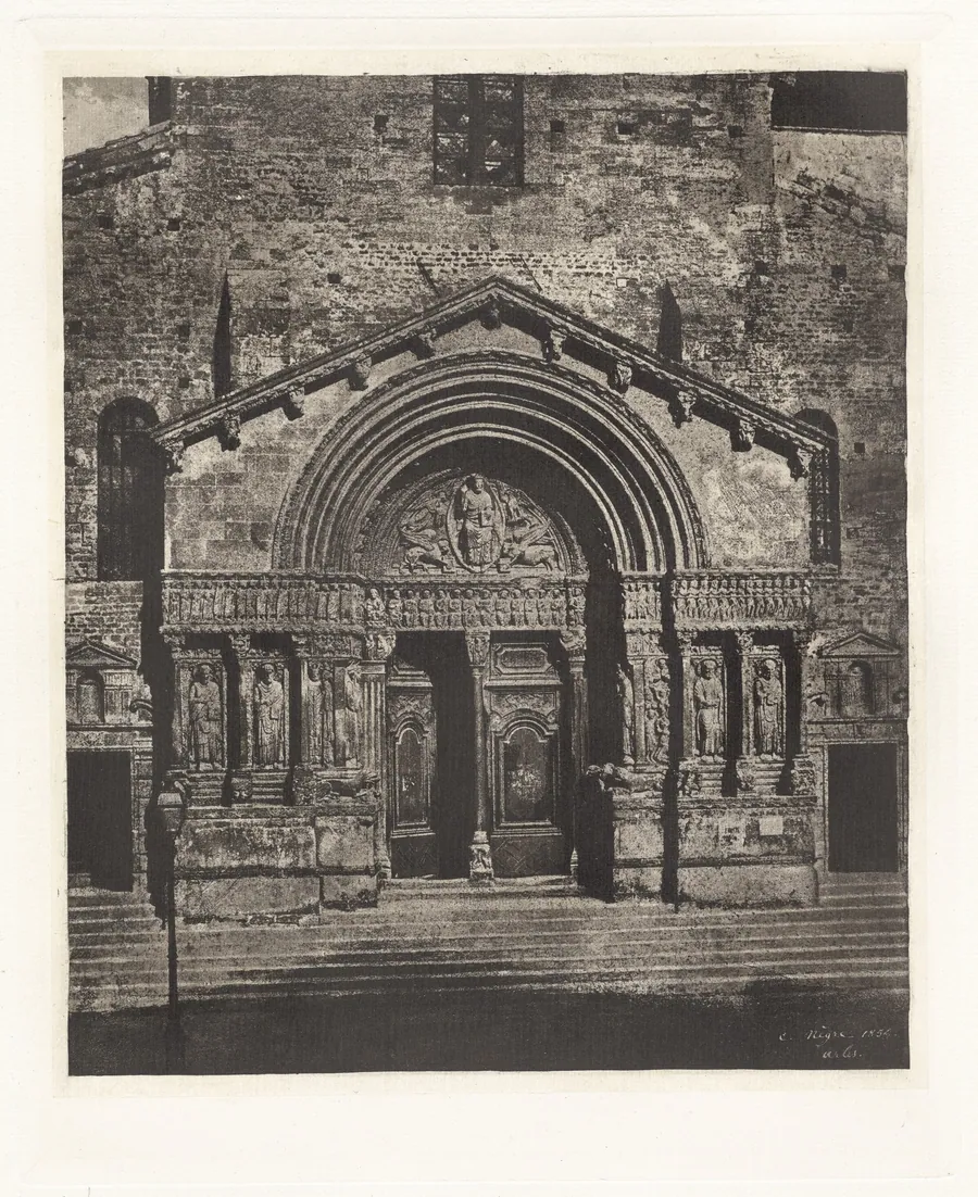 Planche VI – Portail de Saint-Trophime d'Arles (Plate VI – Entrance of Saint Trophime of Arles) by Charles Nègre