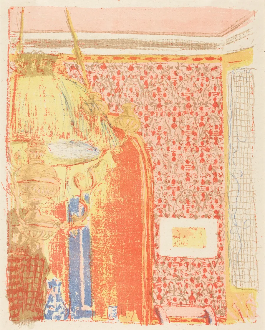 Interior with Pink Wallpaper III (Interieur aux tentures roses III) by Edouard Vuillard