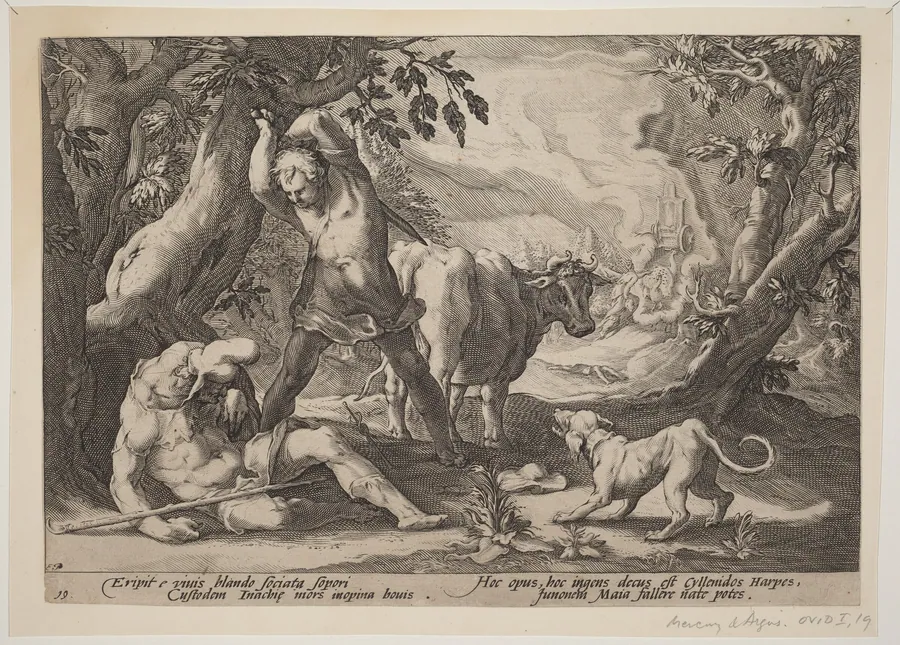 Landscape with Mercury Raising His Sword to Kill a Sleeping Argus by Hendrick Goltzius