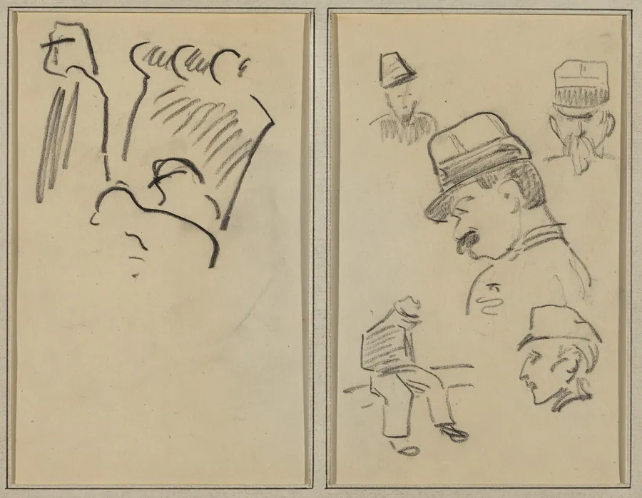 Soldiers; Four Soldiers and a Seated Figure [verso] by Paul Gauguin