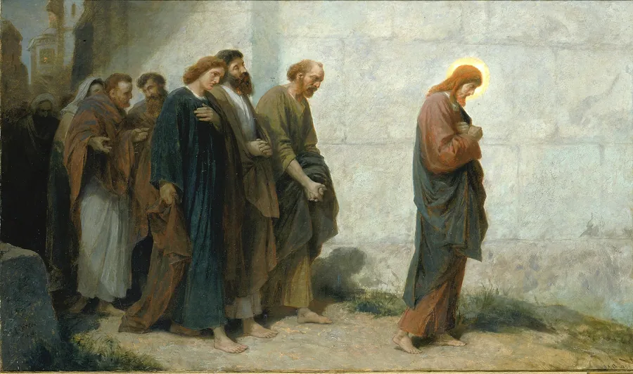 Going Down to Gethsemane by Johannes Adam Simon Oertel, Furth, Germany 1823-died Vienna, VA 1909