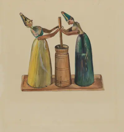 Woman Churning