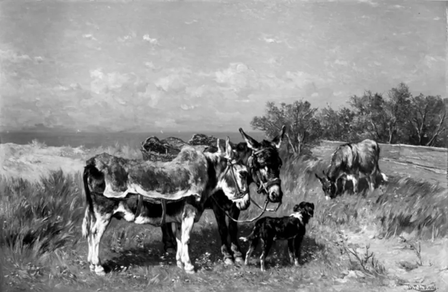 Æsler på en eng by Johannes Hubertus L. de Haas