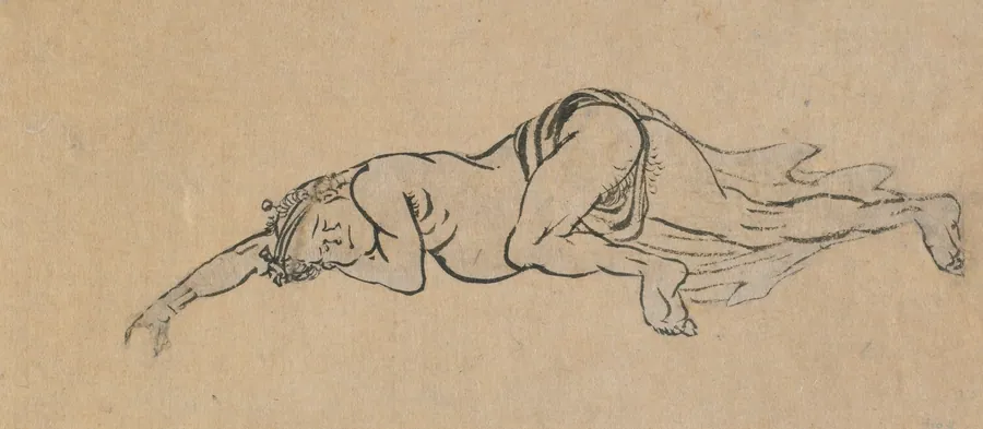Sleeping Man by Katsushika Hokusai 葛飾北斎 (1760-1849)