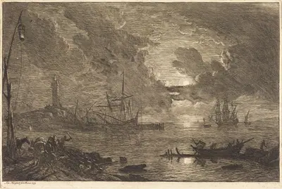 Harbor by Moonlight