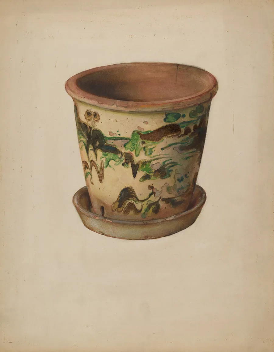 Flower Pot with Saucer by David Ellinger