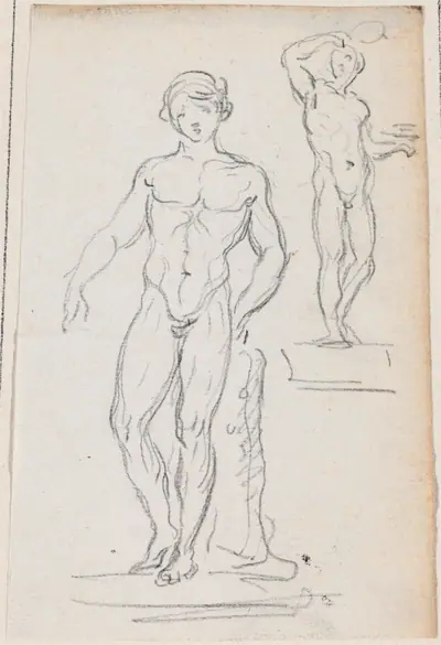 Two Statues of Male Nudes