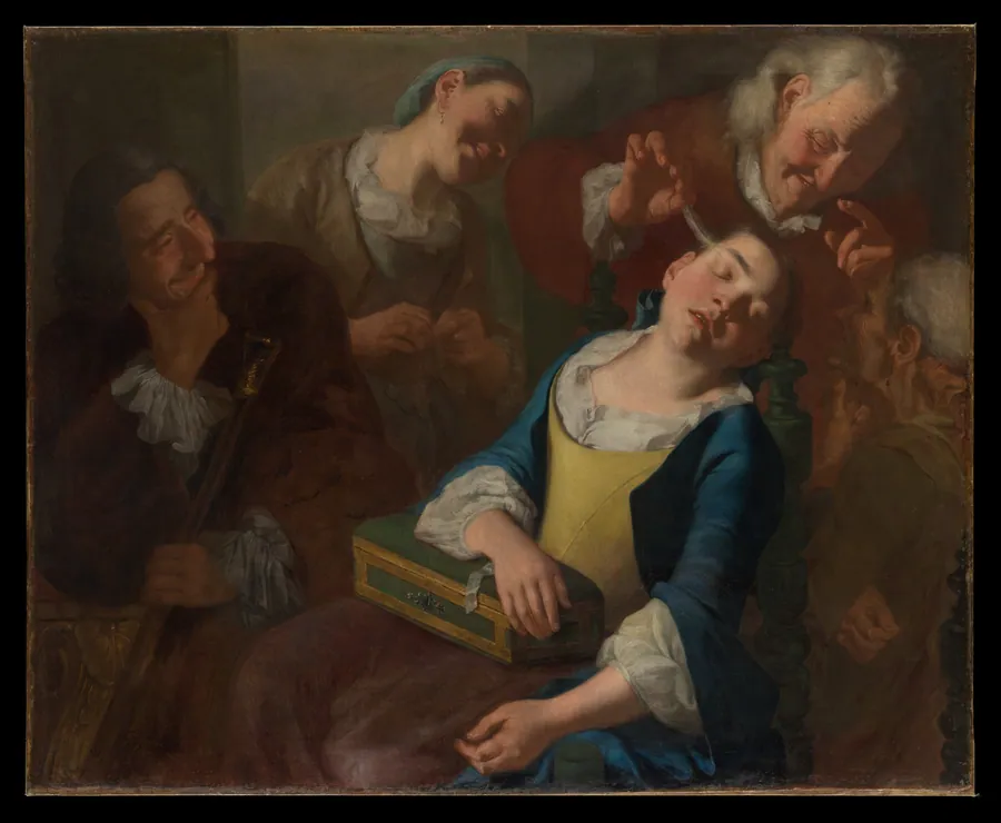 Teasing a Sleeping Girl by Gaspare Traversi