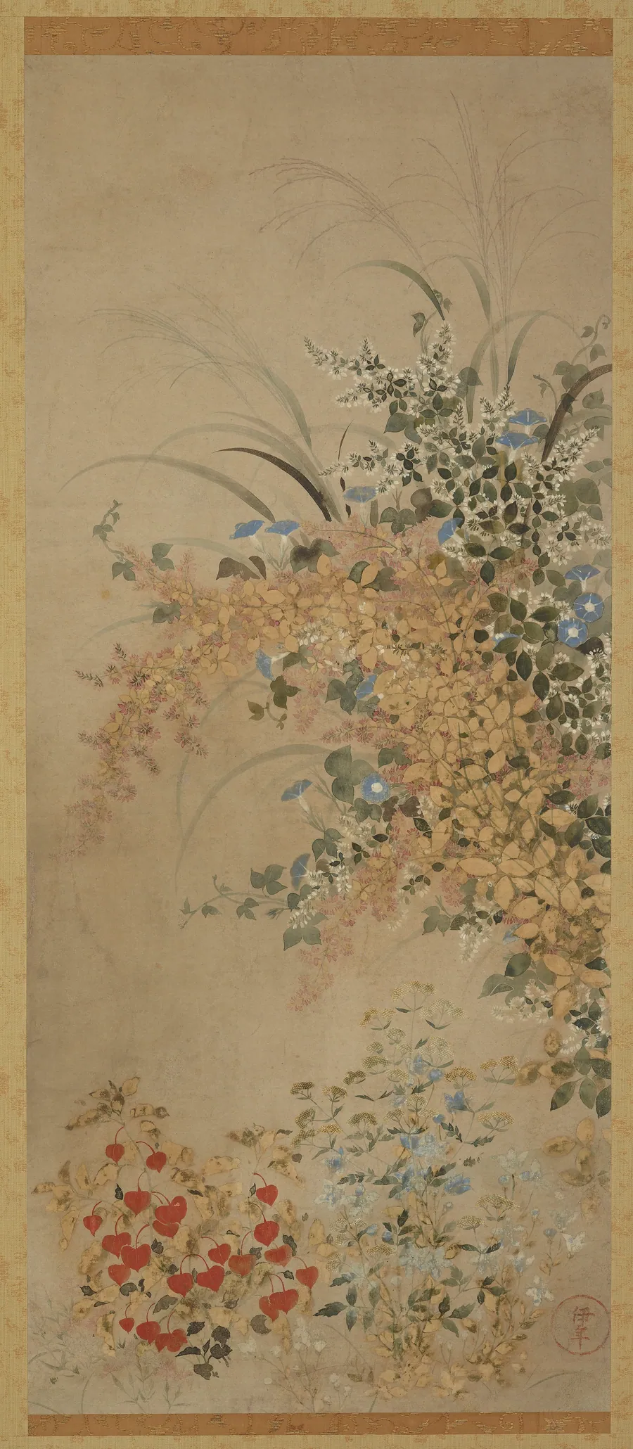 Flowers and grasses by Master of I-nen Seal (1600-1630)