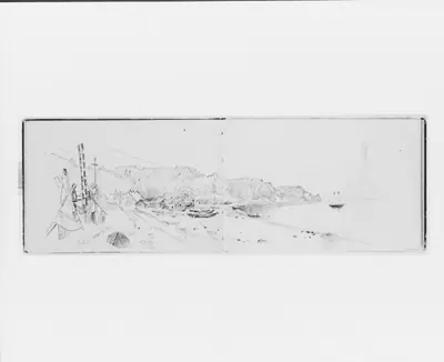 Bay Scene with Sailboat at Anchor (from Sketchbook X)