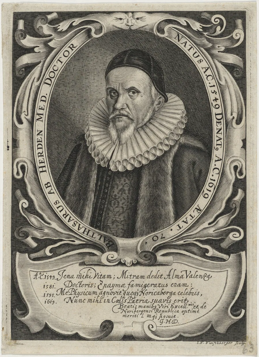 Balthasarus ab Herden Med. Doctor by Johann Friedrich Fleischberger