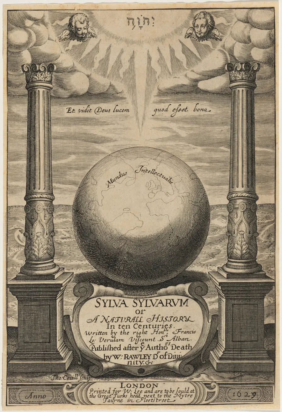 Title Page for Sylva Sylvarum, Francis Bacon by Thomas Cecil
