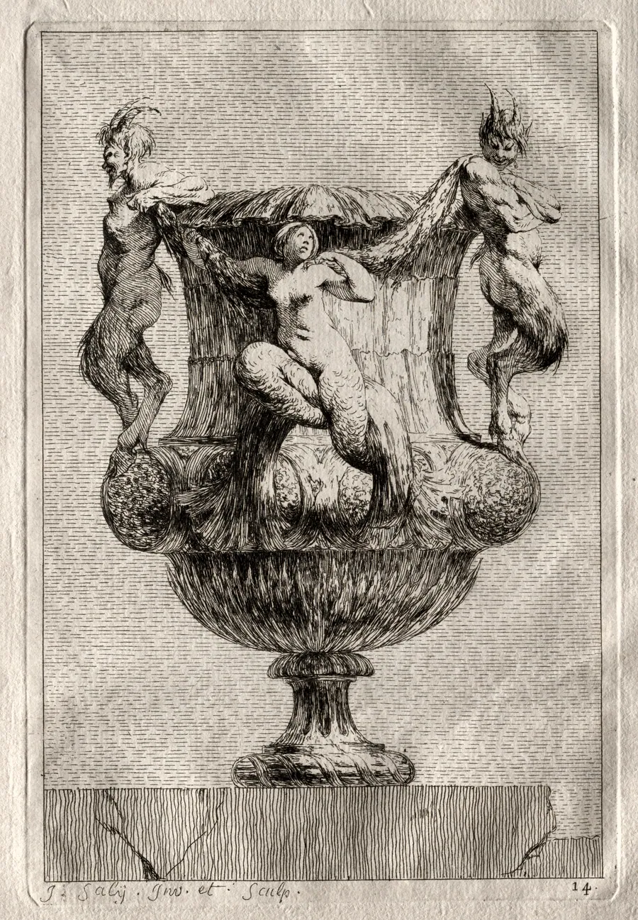 Suite of Vases:  Plate 14 by Jacques François Saly