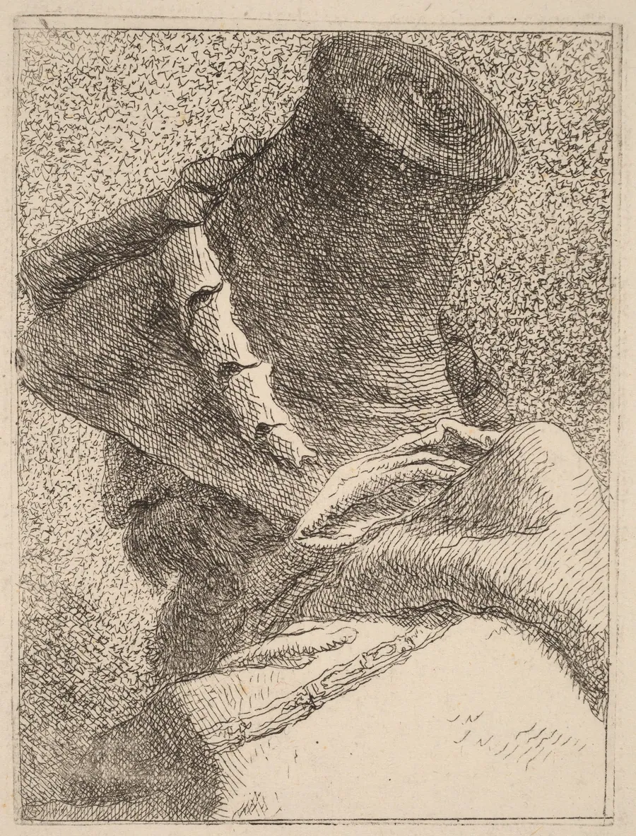 Profile of an Old Man with a Hat by Giovanni Domenico Tiepolo