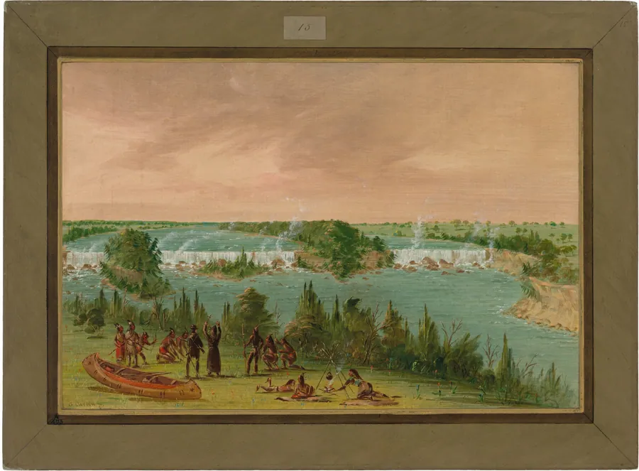 Father Hennepin and Companions at the Falls of St. Anthony.  May 1, 1680 by George Catlin