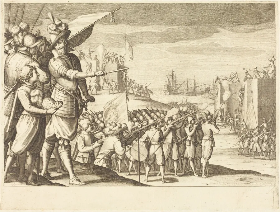 Assault on Two Fortresses by Jacques Callot