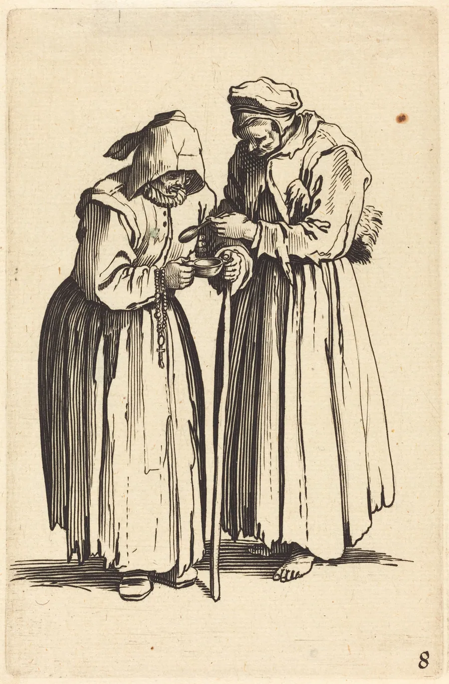 Two Beggar Women by French 17th Century