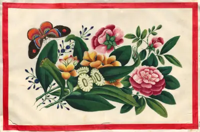Painting Eight from Illustrated Book of Flowers and Butterflies
