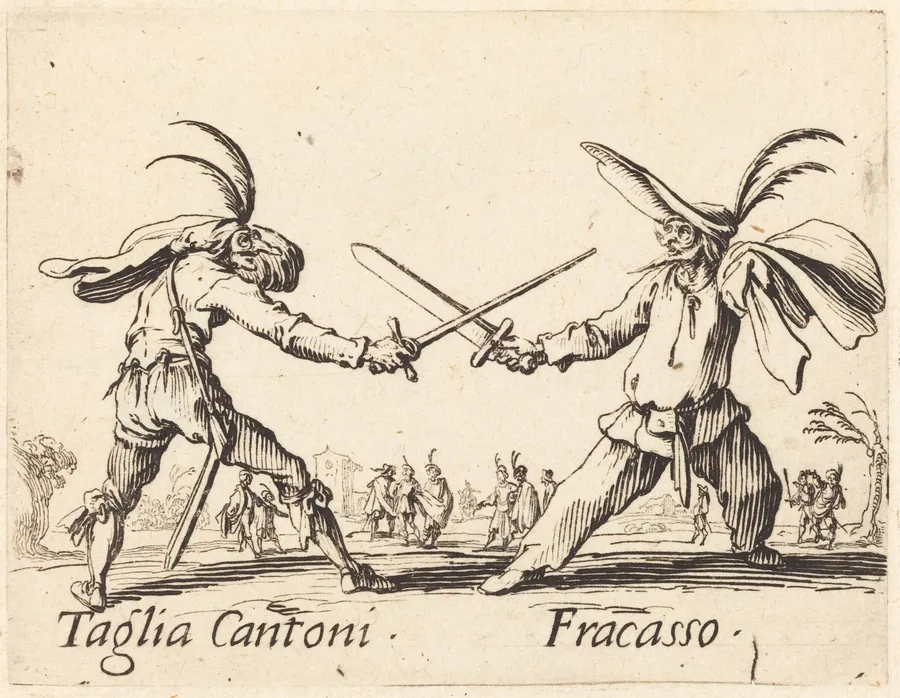 Taglia Cantoni and Fracasso by Jacques Callot