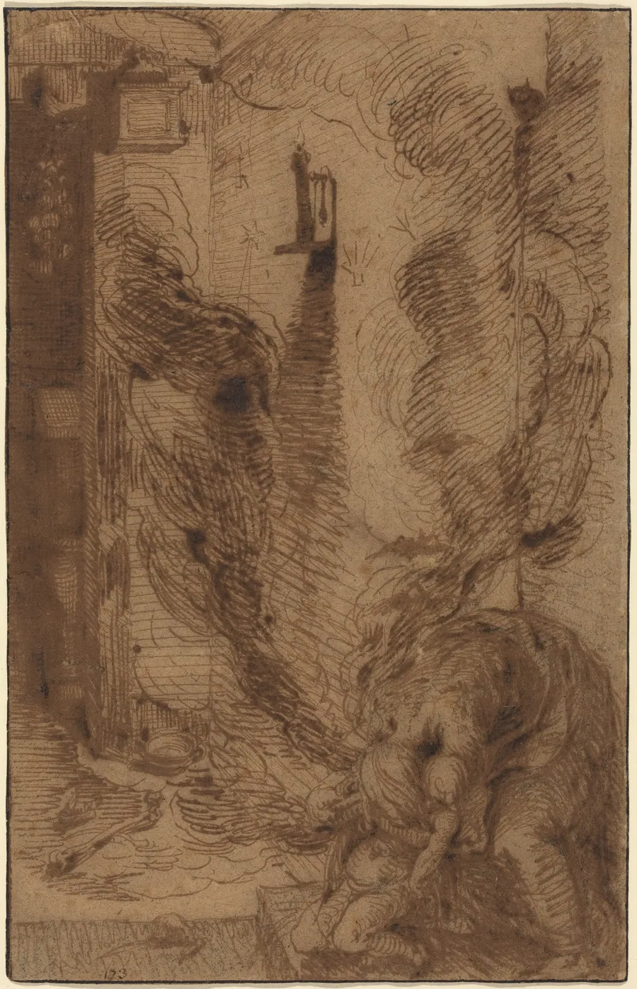 Witchcraft Scene with a Vampire [recto] by Jacques de Gheyn II