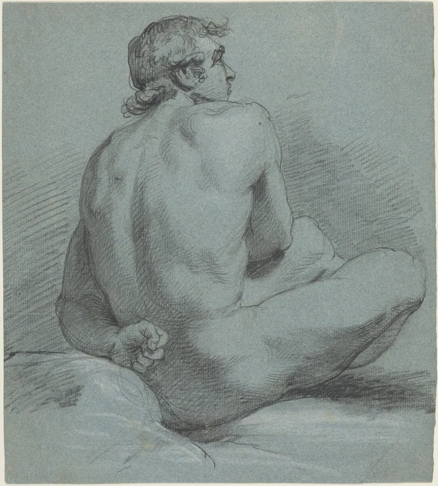 Seated Male Nude by Samuel Woodforde