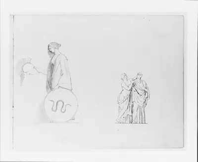 Athena;Two Classical Figures (Possibly Venus) (from Sketchbook)