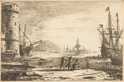 Harbor with a Large Tower (Le Port de mer à la grosse tour)