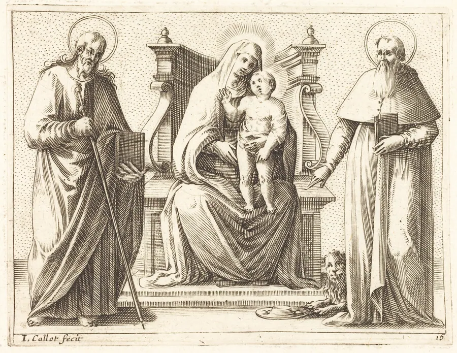 Virgin and Child with Saints James and Jerome by Jacques Callot