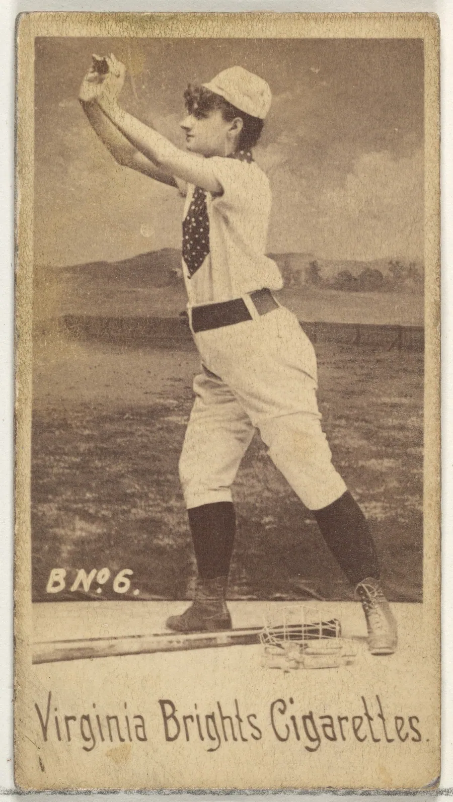 Card 6, from the Girl Baseball Players series (N48, Type 1) for Virginia Brights Cigarettes by Allen & Ginter