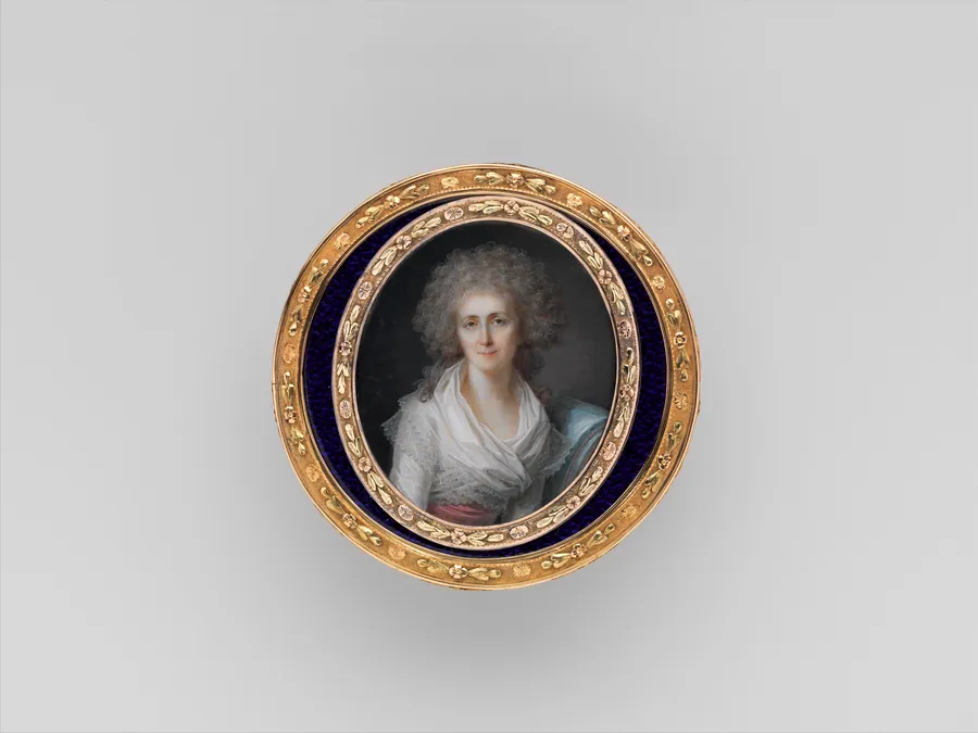 Box with miniature portrait of a woman by French Painter