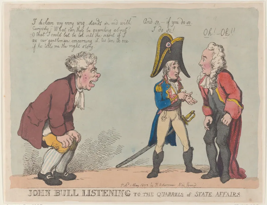 John Bull Listening to the Quarrels of State Affairs by Napoléon Bonaparte